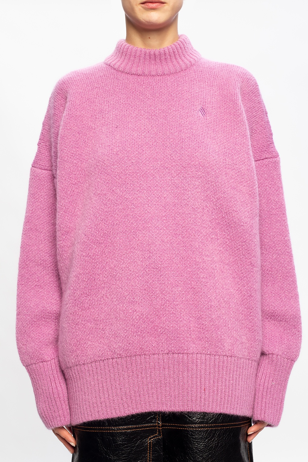 Pink Mohair sweater with logo The Attico Vitkac Canada